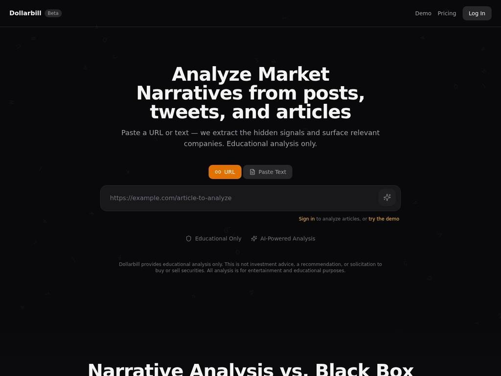 DollarBill website screenshot